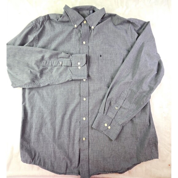 Izod Shirt Men's XL Grey Long Sleeve Button Up Shirt - Picture 1 of 6